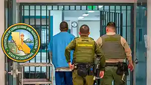 California Dept of Corrections and Rehabilitation Seal on green background.